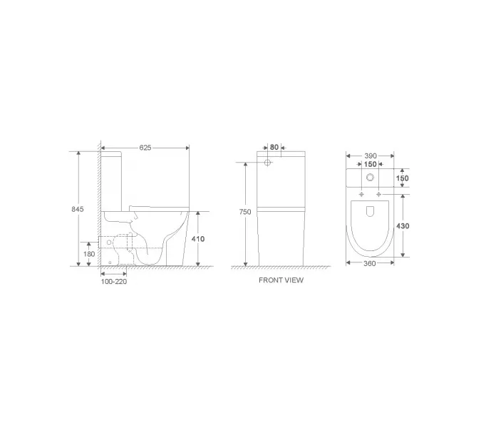 WW SALZBACH 001 GL-WT Унитаз компакт белый глянец, Выбрать цвет: Белый глянец, изображение 2