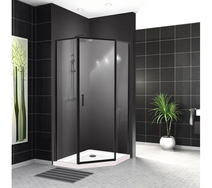 Душевой уголок BelBagno UNO-195-P-1/-C-NERO, Цвет стекла: прозрачное, Цвет профиля: Черный, Выбрать размер: 100х100
