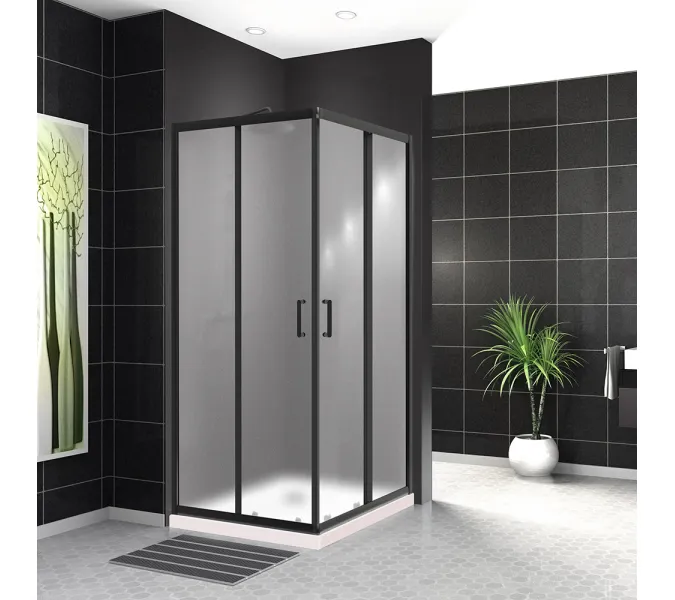 Душевой уголок BelBagno UNO-195-A-2-90-P-NERO, Цвет стекла: Матовый, Цвет профиля: Черный, Выбрать размер: 90х90