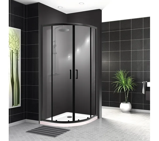 Душевой уголок BelBagno UNO-195-R-2-100-C-NERO, Цвет стекла: Прозрачный, Цвет профиля: Черный, Выбрать размер: 100х100