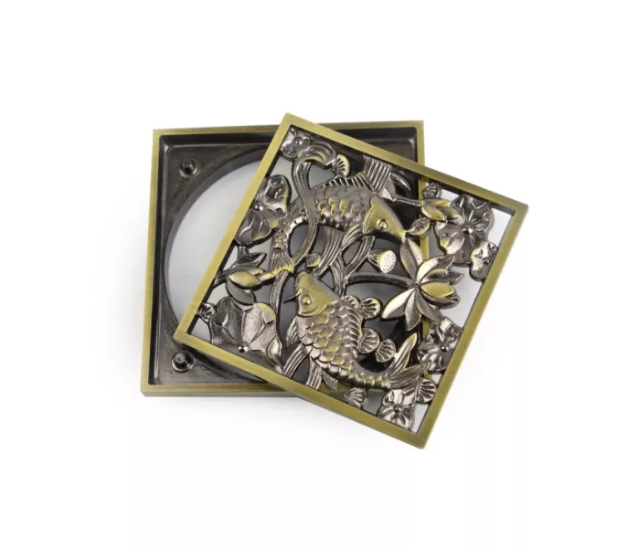 Насадка с рамкой и дизайн-решеткой Рыбы Bronze De Luxe, изображение 3