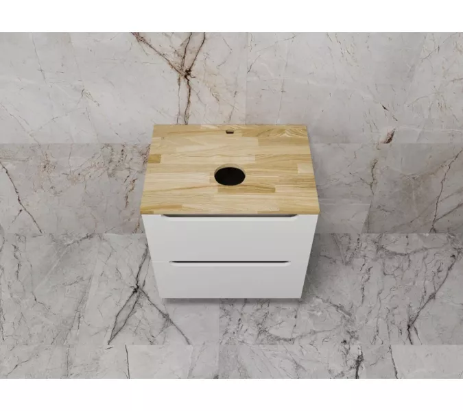 Тумба подвесная "Бали " 2 ящика со столешницей БЕЛЫЙ СОФТ, Выбрать размер: 60, изображение 4