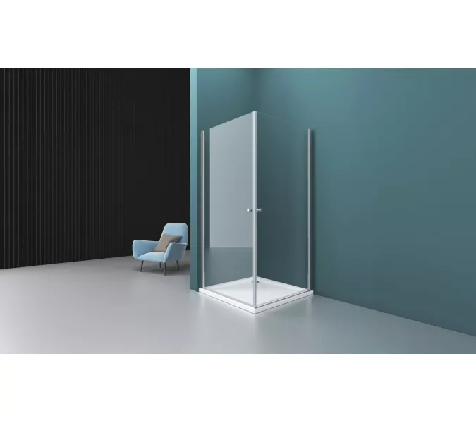 Душевой уголок BelBagno ETNA-AH-2-/-C-Cr, Цвет стекла: прозрачное, Цвет профиля: Хром, Выбрать размер: 70х100, изображение 9