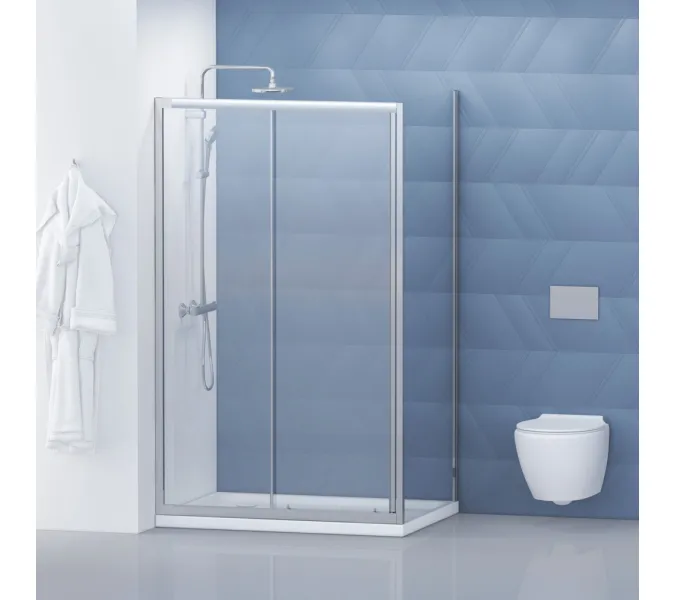 Душевой уголок BelBagno DUE-AH-1, Цвет стекла: Прозрачный, Цвет профиля: Хром, Выбрать размер: 120х90, изображение 2
