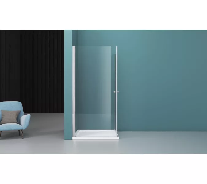 Душевой уголок BelBagno ETNA-AH-2-/-C-Cr, Цвет стекла: прозрачное, Цвет профиля: Хром, Выбрать размер: 70х100, изображение 10