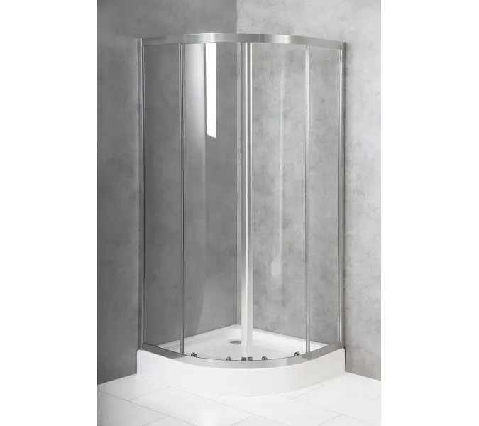 Душевой уголок BelBagno DUE-R-2-90/80-C-Cr, Цвет стекла: Прозрачный, Цвет профиля: Хром, Выбрать размер: 90х90