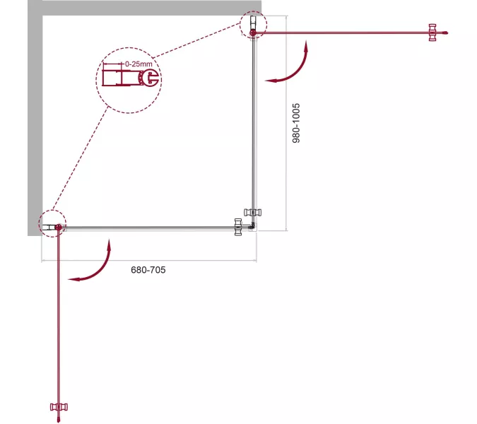 Душевой уголок BelBagno ETNA-AH-2-/-C-Cr, Цвет стекла: прозрачное, Цвет профиля: Хром, Выбрать размер: 70х100, изображение 11