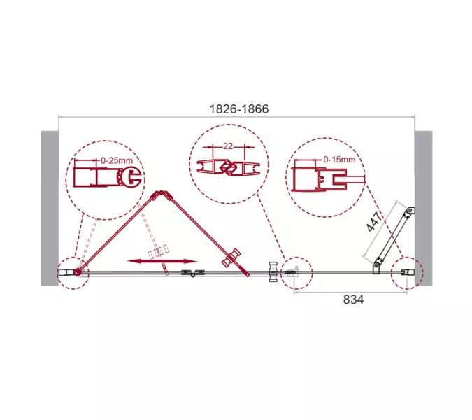 Душевая дверь BelBagno ALBANO-BS-13-90/-C-Cr, Цвет стекла: прозрачное, Цвет профиля: Хром, Выбрать размер: 185, изображение 9