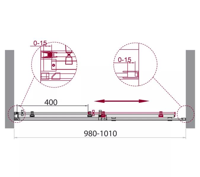 Душевая дверь BelBagno ACQUA-BF-1/-C-Cr, Цвет стекла: прозрачное, Цвет профиля: Хром, Выбрать размер: 100, изображение 3