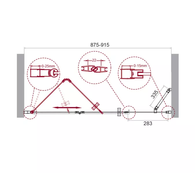 Душевая дверь BelBagno ALBANO-13-30/-C-Cr, Цвет стекла: прозрачное, Цвет профиля: Хром, Выбрать размер: 90, изображение 9