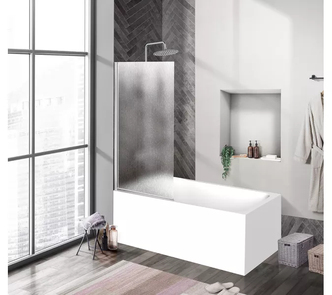 Душевая шторка на ванну BelBagno UNO-V-1-90/150-CH-CR, Цвет стекла: матовое, Цвет профиля: Хром, Выбрать размер: 90х150