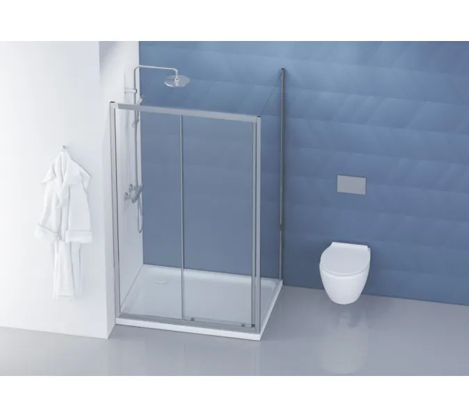Душевой уголок BelBagno DUE-AH-1, Цвет стекла: Прозрачный, Цвет профиля: Хром, Выбрать размер: 120х90, изображение 3