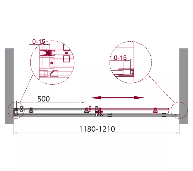 Душевая дверь BelBagno ACQUA-BF-1/-C-NERO, Цвет стекла: прозрачное, Цвет профиля: Черный, Выбрать размер: 120, изображение 3