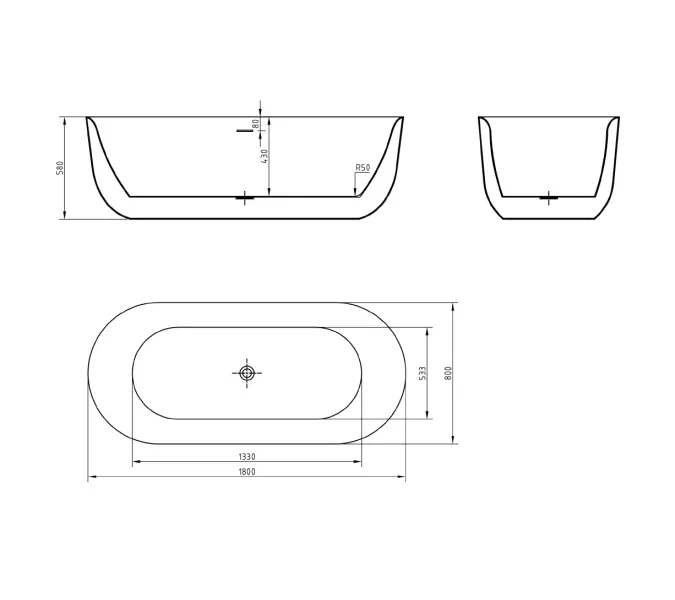 Акриловая ванна BELBAGNO BB706, Выбрать размер: 180х80, изображение 8