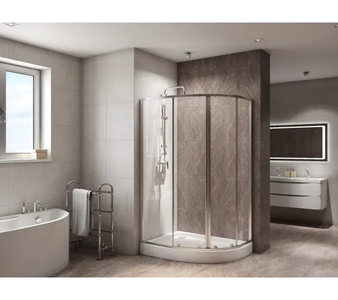 Душевой уголок BelBagno DUE-RH-2, Цвет стекла: Прозрачный, Цвет профиля: Хром, Выбрать размер: 100х80