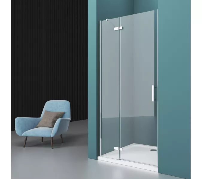 Душевая дверь BelBagno KRAFT-B-12-60/-C-Cr-L/R, Цвет стекла: прозрачное, Цвет профиля: Хром, Выбрать размер: 80, Ориентация: левый, изображение 2