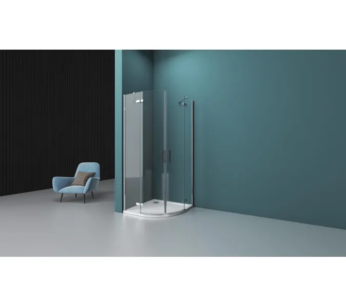 Душевой уголок BelBagno KRAFT-R-2-/C-Cr, Цвет стекла: прозрачное, Цвет профиля: Хром, Выбрать размер: 90х90, изображение 6