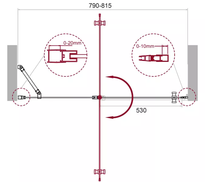 Душевая дверь BelBagno ETNA-B-12-60//-C-Cr-90, Цвет стекла: прозрачное, Цвет профиля: Хром, Выбрать размер: 80, изображение 11