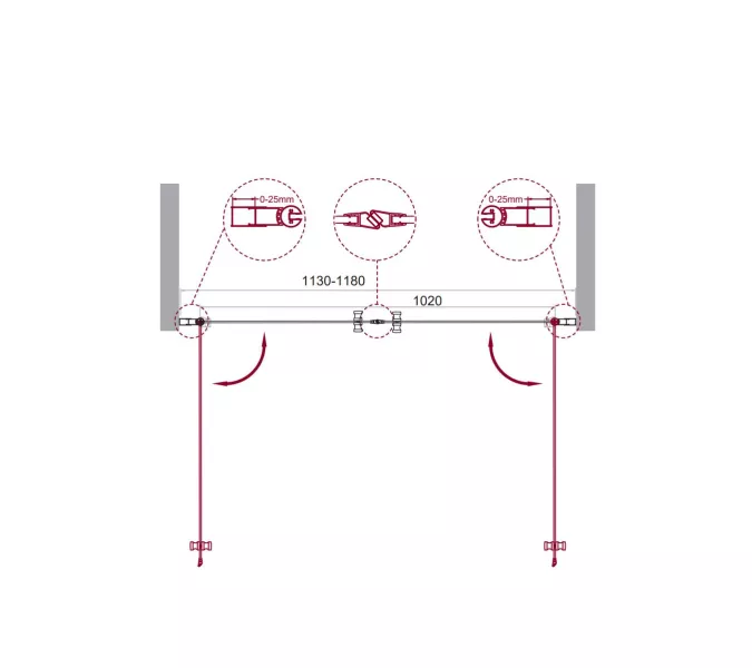 Душевая дверь BelBagno ETNA-B-2-/C-Cr, Цвет стекла: прозрачное, Цвет профиля: Хром, Выбрать размер: 120, изображение 11