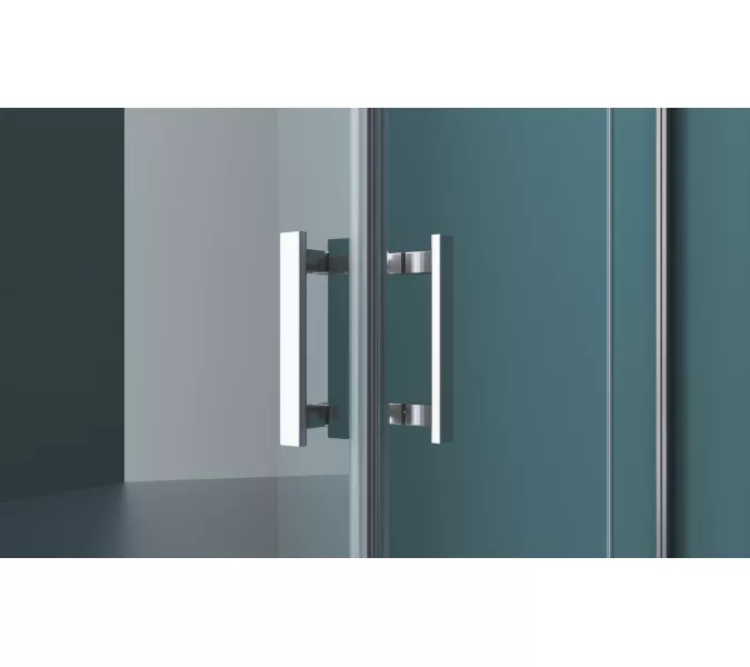 Душевой уголок BelBagno KRAFT-AH-22/-C-Cr-L/R, Цвет стекла: прозрачное, Цвет профиля: Хром, Выбрать размер: 100х80, Ориентация: левый, изображение 2