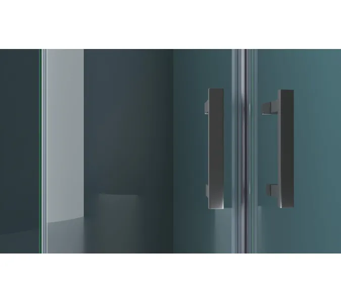 Душевой уголок BelBagno KRAFT-R-2-/C-Cr, Цвет стекла: прозрачное, Цвет профиля: Хром, Выбрать размер: 100х100, изображение 2