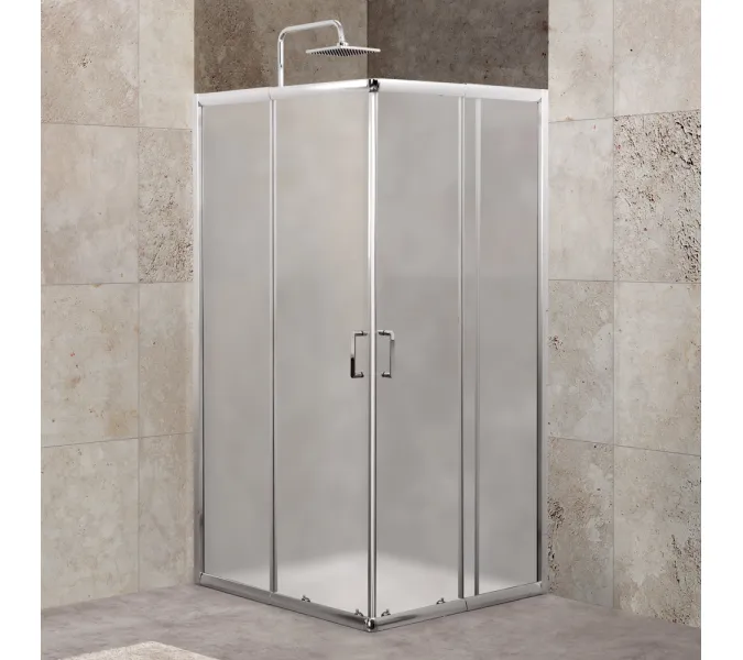 Душевой уголок BelBagno UNIQUE -A-2-85/100-M-Cr матовое, Цвет стекла: матовое, Цвет профиля: Хром, Выбрать размер: 85х100