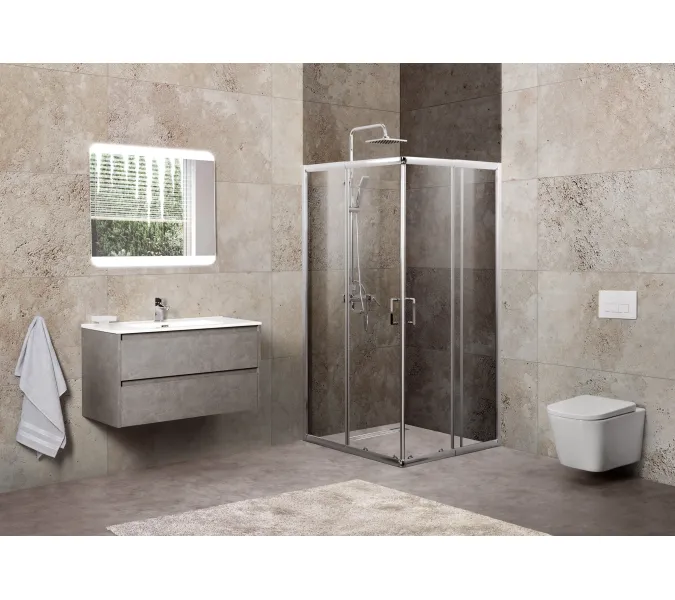 Душевой уголок BelBagno UNIQUE-A-2/-C-Cr прозрачное, Цвет стекла: прозрачное, Цвет профиля: Хром, Выбрать размер: 75х90, изображение 2