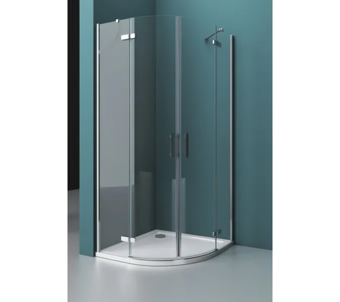 Душевой уголок BelBagno KRAFT-R-2-/C-Cr, Цвет стекла: прозрачное, Цвет профиля: Хром, Выбрать размер: 90х90