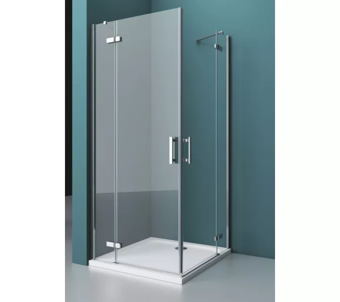 Душевой уголок BelBagno KRAFT-AH-22/-C-Cr-L/R, Цвет стекла: прозрачное, Цвет профиля: Хром, Выбрать размер: 100х80, Ориентация: левый
