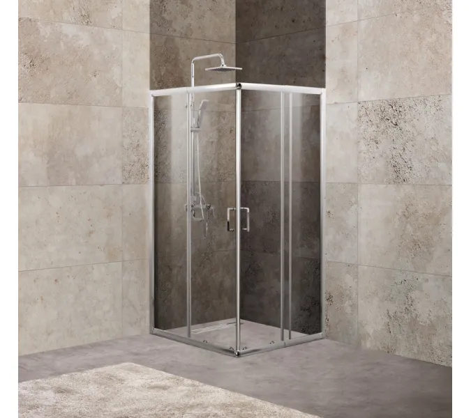 Душевой уголок BelBagno UNIQUE-A-2/-C-Cr прозрачное, Цвет стекла: прозрачное, Цвет профиля: Хром, Выбрать размер: 75х90