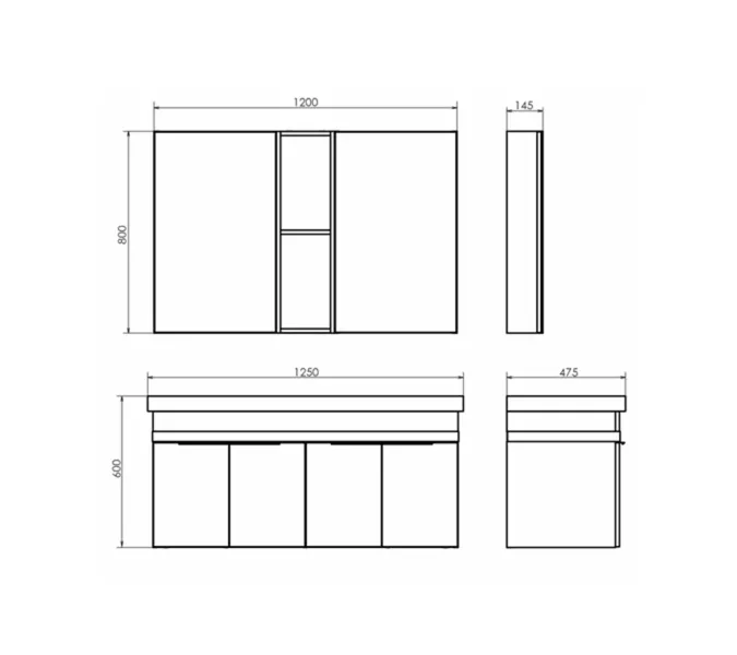 Тумба-умывальник Comforty Дуэт-125 дуб тёмно-коричневый с раковиной на две чаши Гармония 125, изображение 6
