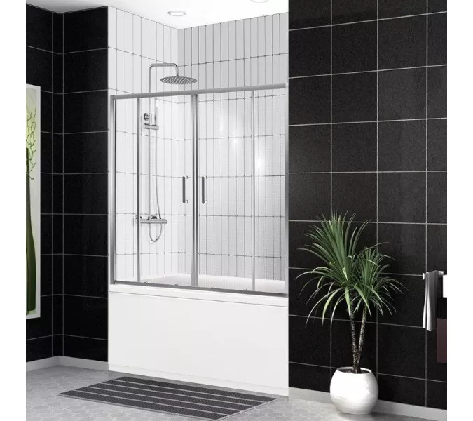 Душевая шторка на ванну BelBagno UNO-VF-2-170/145-C-Cr, Цвет стекла: прозрачное, Цвет профиля: Хром, Выбрать размер: 170