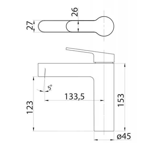 Смеситель для раковины BelBagno DELTA DEL-LVM-NERO, Выбрать цвет: Чёрный, изображение 2