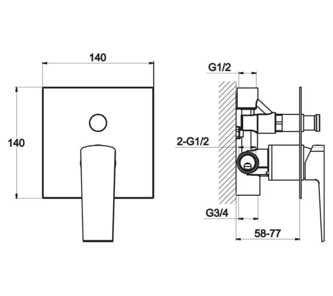 Встраиваемый смеситель BelBagno ARLIE ARL-BASM-CRM, изображение 2