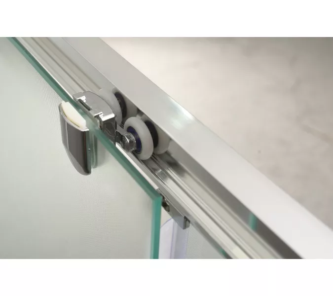 Душевая дверь BelBagno UNO-195-BF-1/P-Cr, Цвет стекла: Матовое рифленое, Цвет профиля: Хром, Выбрать размер: 100, изображение 7