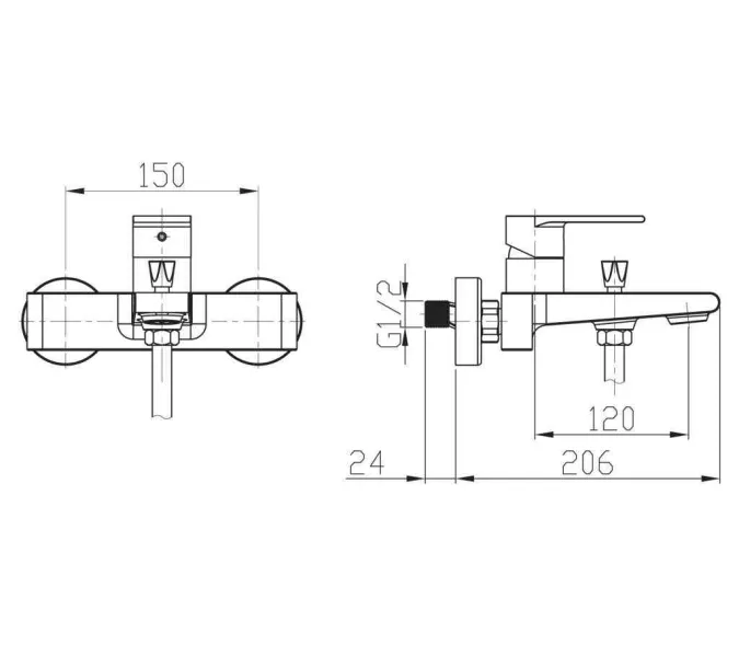 Смеситель для ванны и душа BelBagno NOVA NOV-VASM-IN, изображение 2
