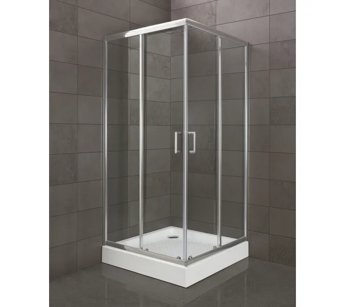 Душевой уголок BelBagno UNO-195-A-2/C-Cr, Цвет стекла: прозрачное, Цвет профиля: Хром, Выбрать размер: 80х80