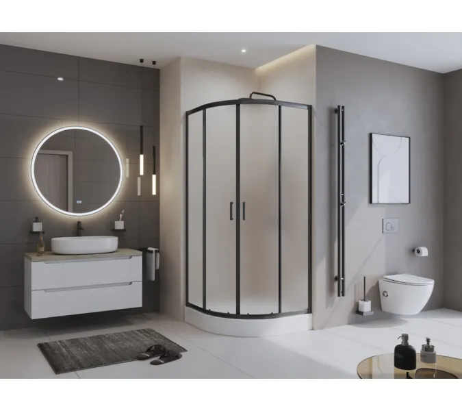 Душевой уголок BelBagno UNO-195-R-2-90-P-NERO, изображение 2