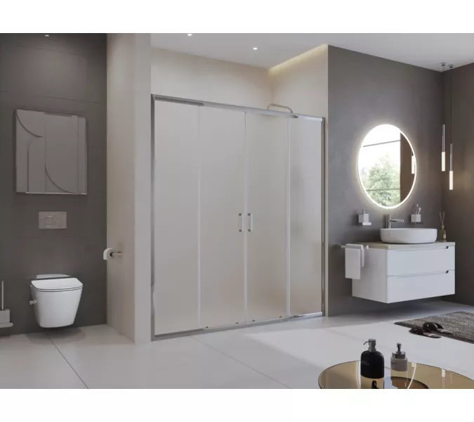 Душевая дверь BelBagno UNO-195-BF-2/P-Cr матовое рифленое, Цвет стекла: Матовое рифленое, Цвет профиля: Хром, Выбрать размер: 170, изображение 5