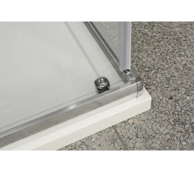 Душевой уголок BelBagno UNO-AH-1-/C-Cr, Цвет стекла: прозрачное, Цвет профиля: Хром, Выбрать размер: 100х80, изображение 3