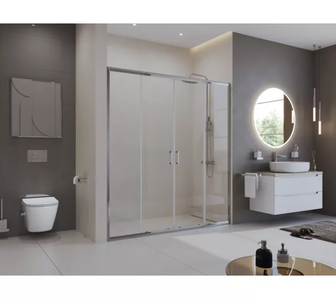 Душевая дверь BelBagno UNO-195-BF-2/C-Cr прозрачное, Цвет стекла: прозрачное, Цвет профиля: Хром, Выбрать размер: 170, изображение 2