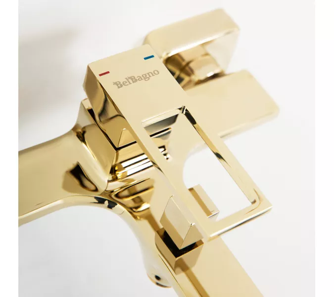 Смеситель для ванны и душа BelBagno LUCE LUC-VAS-ORO, Выбрать цвет: Золото, изображение 4