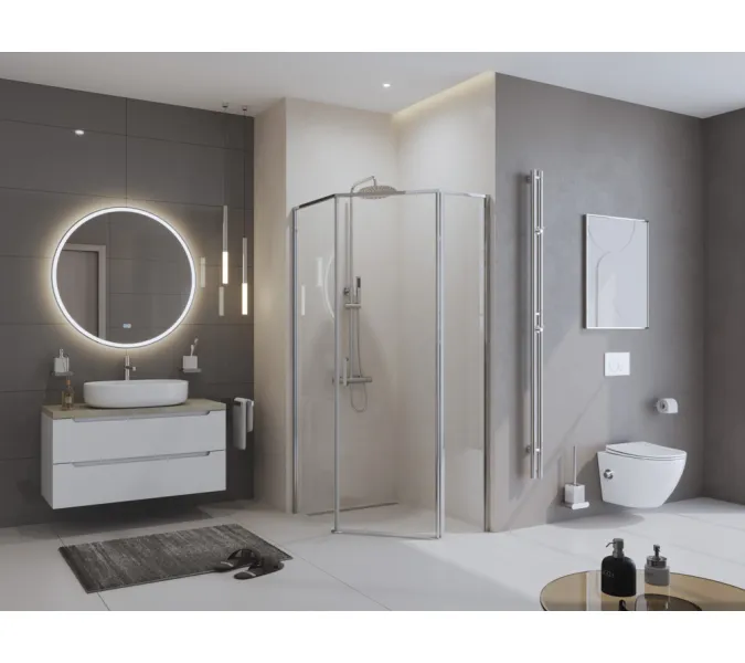 Душевой уголок BelBagno UNO-195-PH-1-100/80-C-Cr, изображение 2