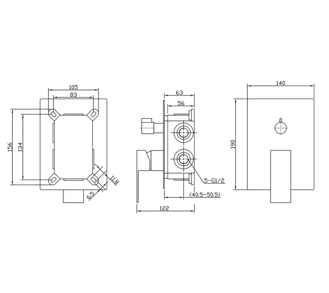 Встраиваемый смеситель BelBagno ROMANO ROM-VDI-CRM, изображение 2
