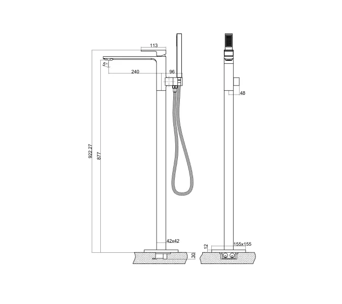 Напольный смеситель BelBagno LUCE LUC-FMT-CRM, Выбрать цвет: Хром, изображение 2