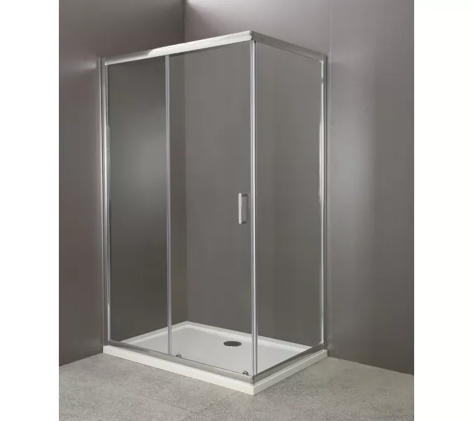 Душевой уголок BelBagno UNO-AH-1-/C-Cr, Цвет стекла: прозрачное, Цвет профиля: Хром, Выбрать размер: 100х80
