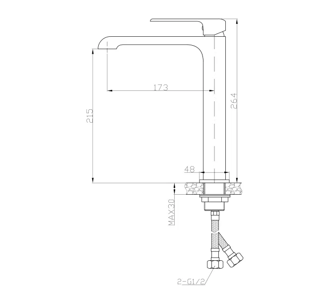 Смеситель для накладных раковин  BelBagno DORY DOR-LMC-CRM, изображение 4