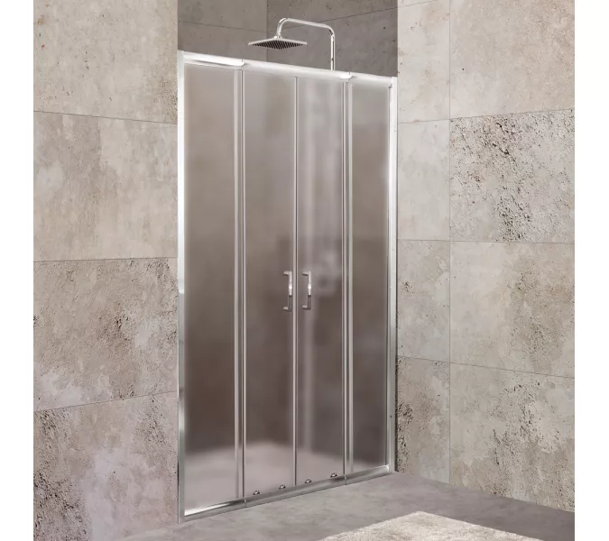 Душевая дверь BelBagno UNIQUE-BF-2-170/200-P-Cr, Цвет стекла: Матовое рифленое, Цвет профиля: Хром, Выбрать размер: 170