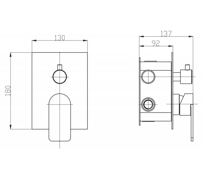 Встраиваемый смеситель для душа BelBagno NOVA NOV-SDMC-IN, изображение 2