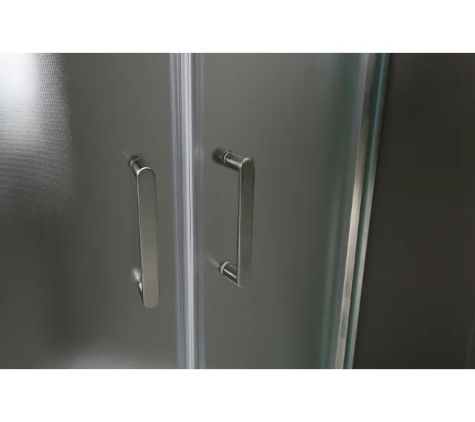 Душевой уголок BelBagno UNO-195-R-2-/P-Cr, Цвет стекла: Матовое рифленое, Цвет профиля: Хром, Выбрать размер: 100х100, изображение 2